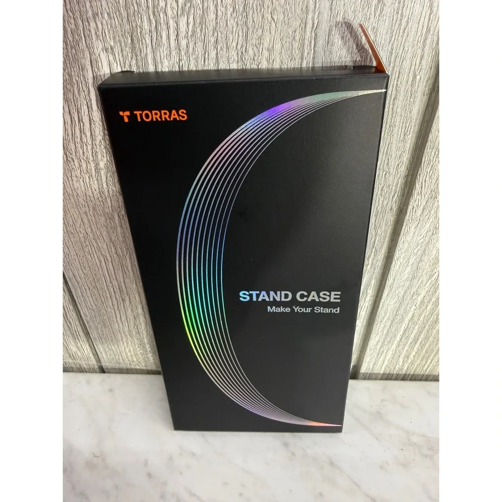 Torras Ostand Spin iPhone 16 Pro Max Case Clear MagSafe Kickstand Black K4BH24